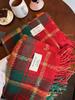 Women's Red Plaid Winter Scarf - Christmas & New Year Style, Thick & Warm, High-End Feel, Versatile Neck Warmer for Students
