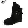 2024 долларов зимой голова высоко с толстым с внешней торговлей отбортовка пряжка ремня два носить короткие сапоги сапоги больших ярдов yujk