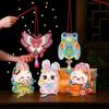 LED Glow DIY Paper Lantern Handmade Chinese Flower Lamp Glowing Rabbit Light  School