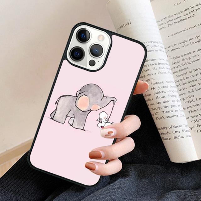 Очаровательный слоненок Чехол для телефона Задняя крышка для iPhone 16 15 SE2020 14 13 11 12 Pro Max mini XS XR X PlusS Fundas Coque