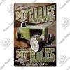 Decor My Garage Tin Sign Plaque Metal Plate Vintage Gift Wall Art Painting for Rule Man Cave Home  Bar Old Car Shop Poster