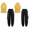 Kids Girl Hip Hop Clothes Set Streetwear Jazz Dance Performance Costume Crop Top with Cargo Pants Suit