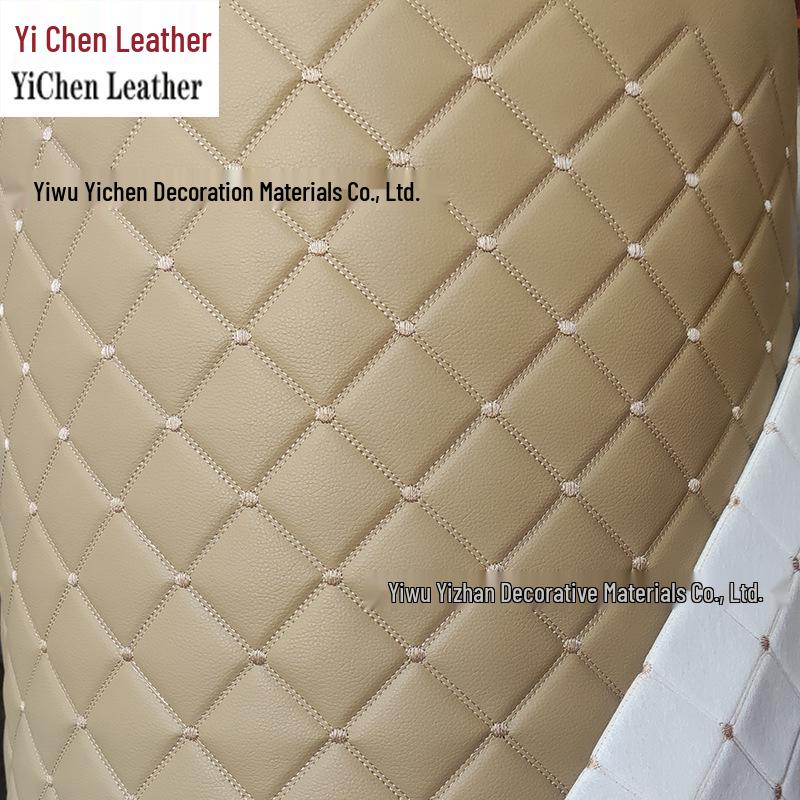 Diamond Lattice Sponge-Backed PVC Leather Fabric for Car Interiors