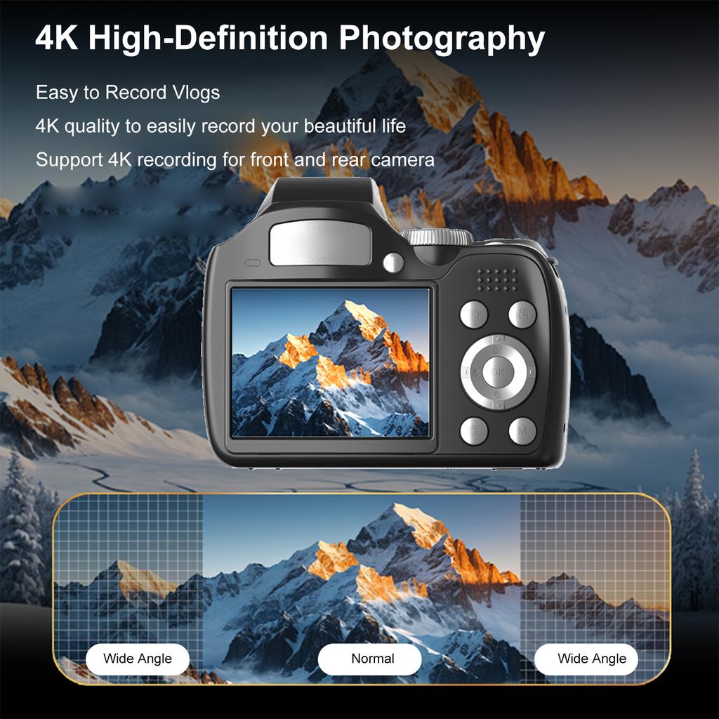 60MP Digital Camera 12X Optical Zoom with 4K Video Recording for Photography Tavel Vlog