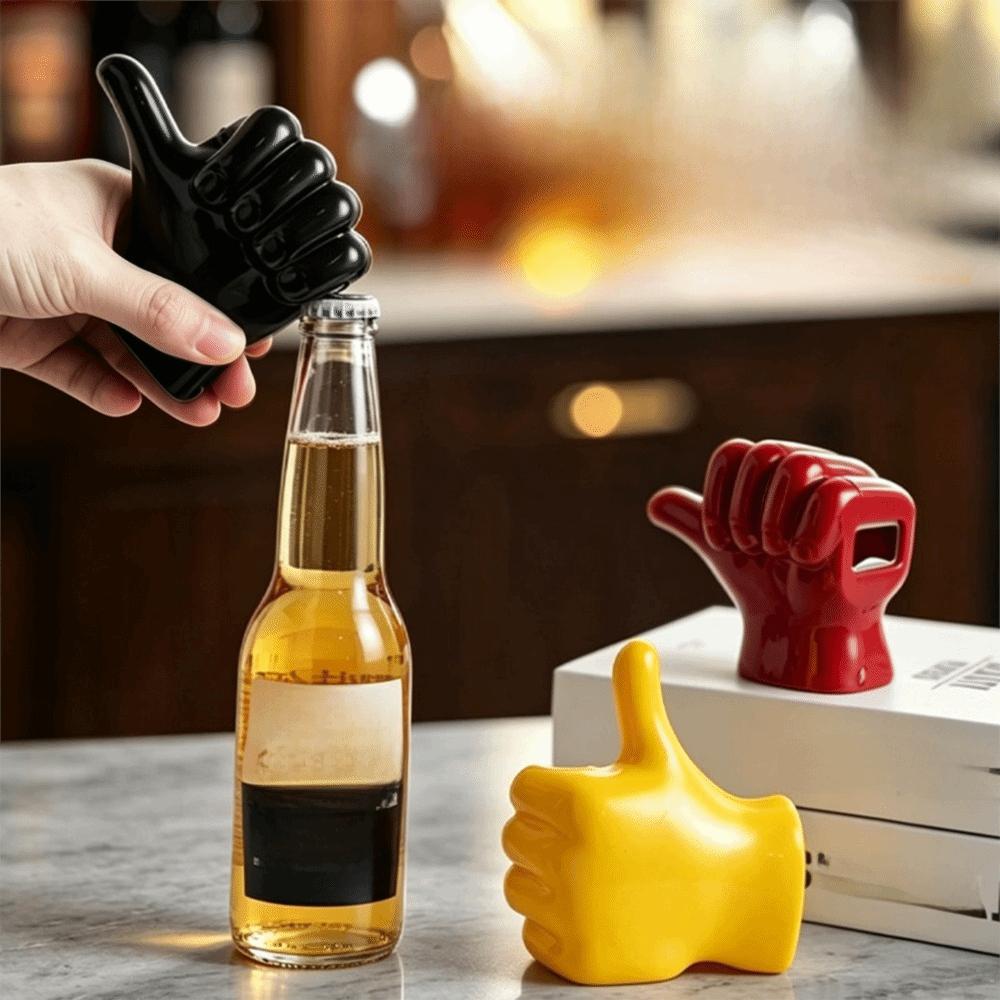 Magnetic Thumbs-Up Refrigerator Magnet Effortless Beer Bottle Cap Remover Desk Ornament Party