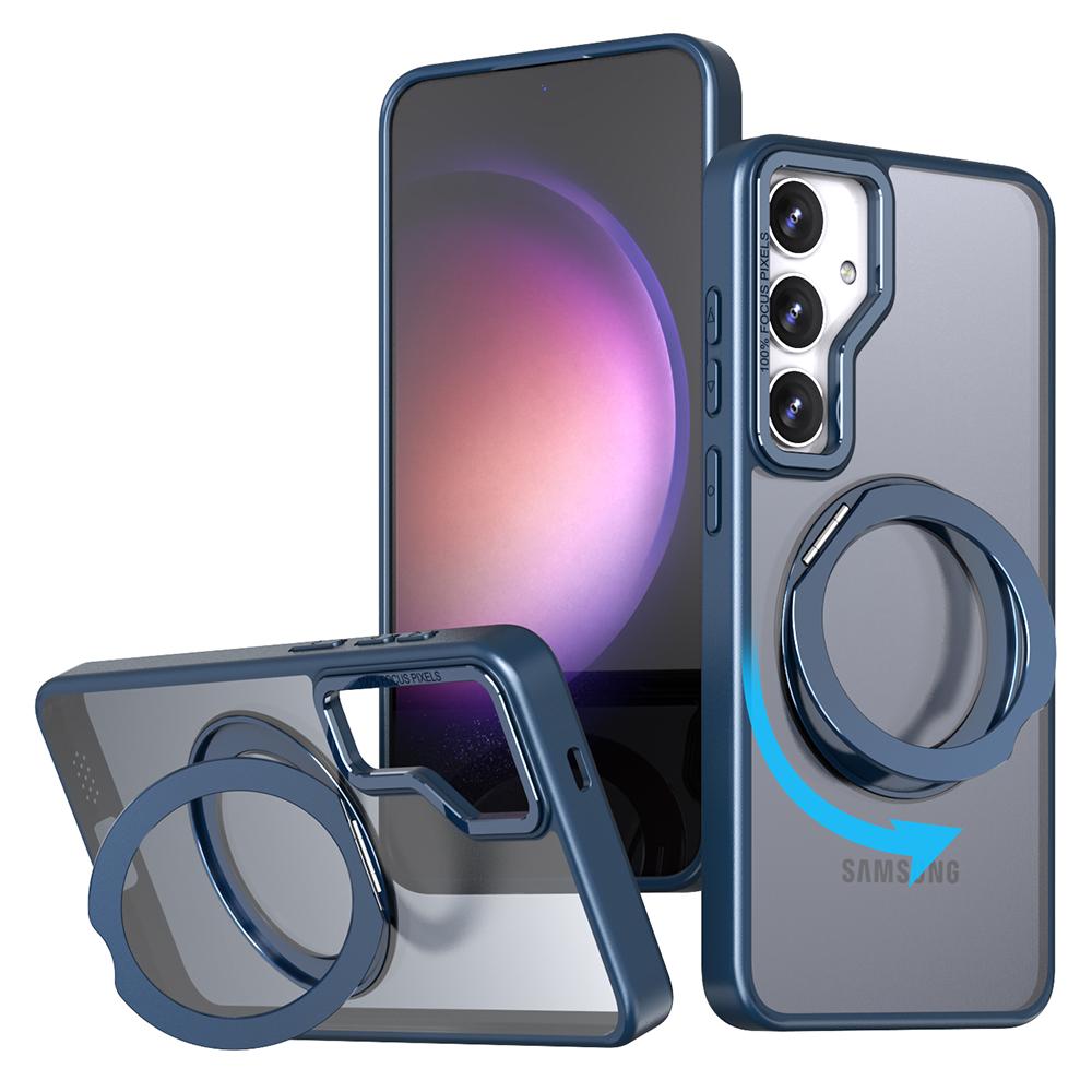 Чехол для Samsung Galaxy S25+ с вращающейся магнитной подставкой, противоударный чехол из акрила + ТПУ