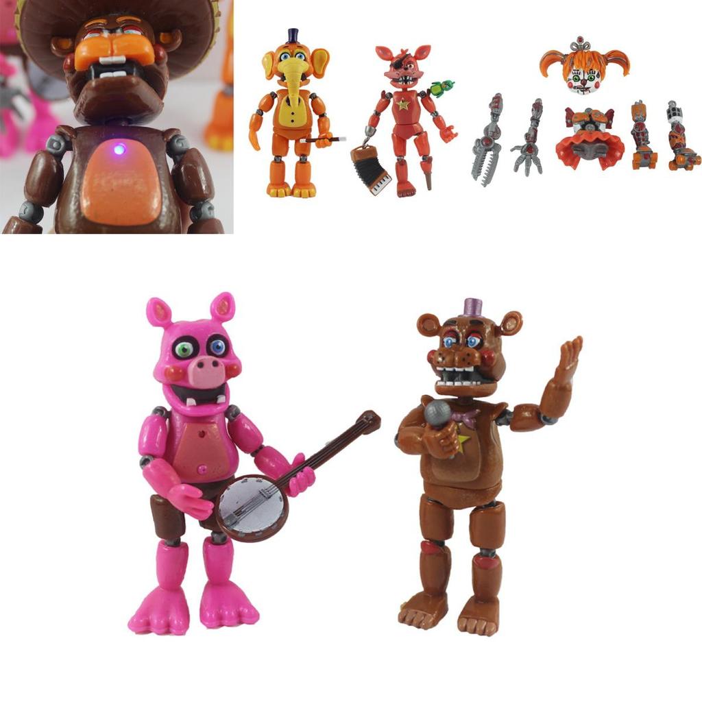 Коллекционный набор из 6 светящихся фигурок Five Nights At Freddy's с подвижными частями