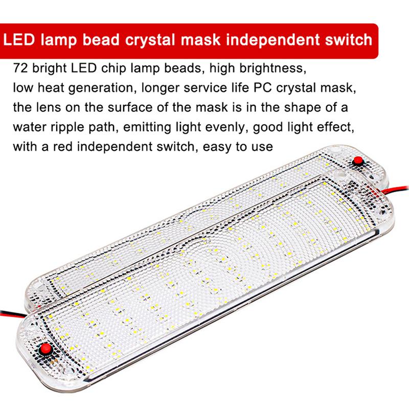 72 светодиодных панели для автомобильного салона, лампа для чтения, высокая яркость, освещение салона для фургона, грузовика, автофургона, лодки, кемпера, полоса освещения 12 В-24 В