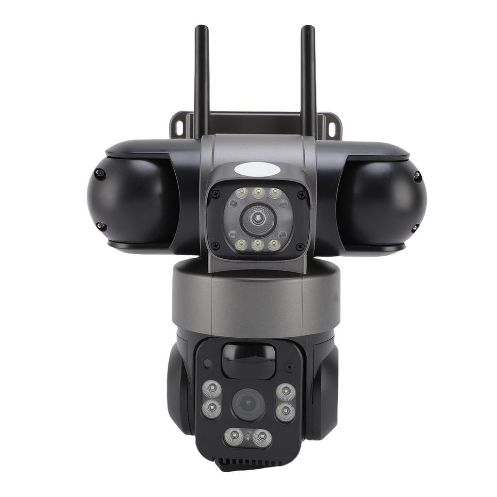 4G Triple Lens Solar Security Camera Motion Detection Voice Alerts 2 Way Talk Local Cloud Storage Outdoor Surveillance