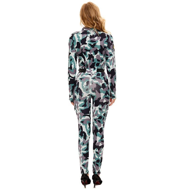 Костюм на Хэллоуин Камуфляжный костюм секретной службы Костюм армейского зеленого цвета Костюм для косплея инструктора