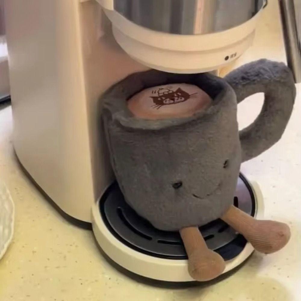 10cm Jelly Cat Fun Coffee Cup Kawaii Furry Plush Toys Soothing Sleep Plush Doll Cute Surprise Gift for Boys Girls Home Decor