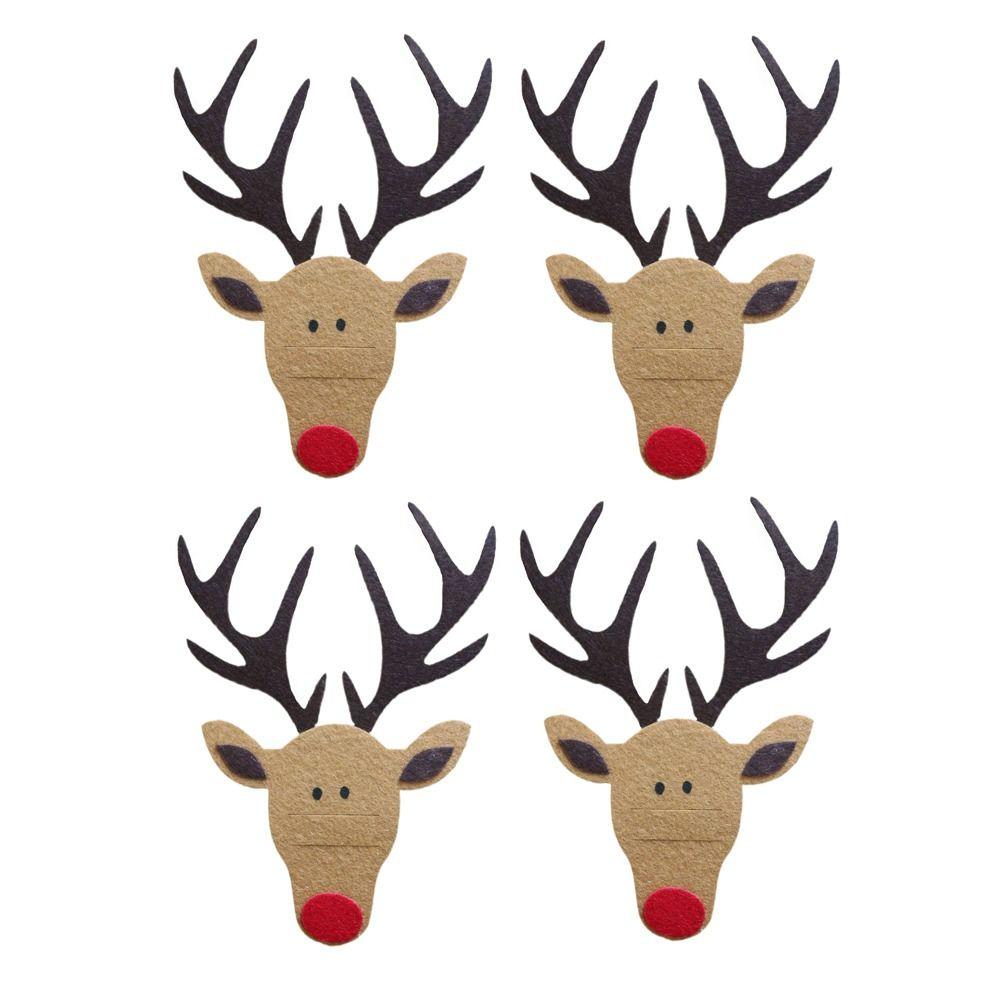 4 шт. Нетканый материал Рождественский держатель для столовых приборов Санта-Клаус Рождественская елка Карман для столовых приборов Сумка для столовых приборов Чехол для столовых приборов с лосем