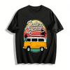 Бесконечное лето Ретро Автобус для серфинга Графическая Повседневная футболка с коротким рукавом Чисто хлопковая футболка