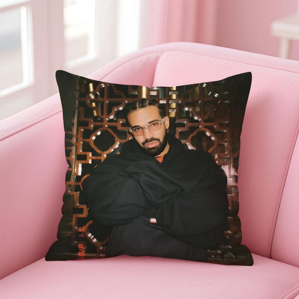 Hot Cool Singer DDrake Cushion Cover Pillowcase Short Plush Invisible zipper Room Sofa Cushion Cover