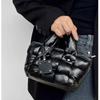 Designer Down Crossbody Bag Women's Black Unique Handbag Shoulder Bag Lightweight Fashion Commuter Purse