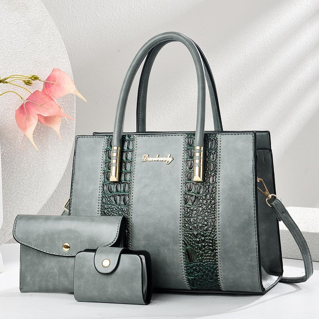 Новая модная сумка Splicing с узором из камня, комплект из трех предметов, простая сумка через плечо высокого уровня