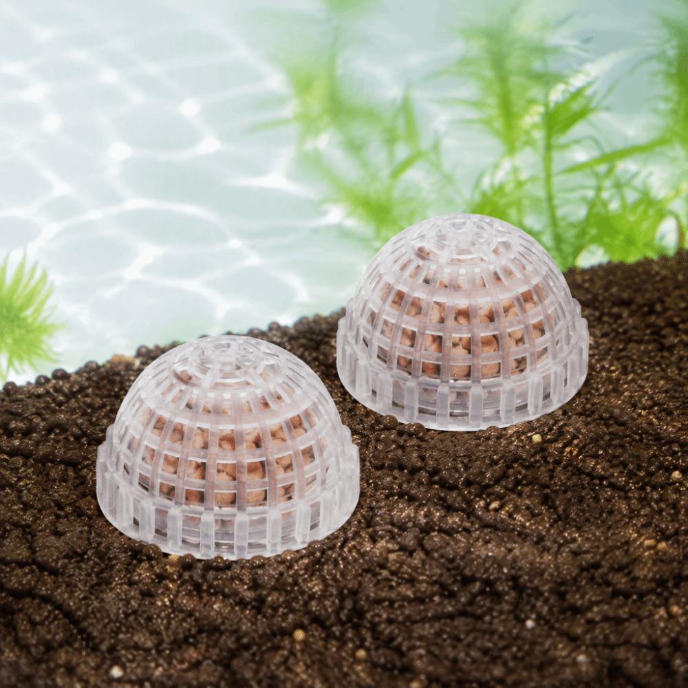 2pcs Detachable Aquarium Plant Holder Grid Mesh Shell Split Sphere Decor Aquascaping