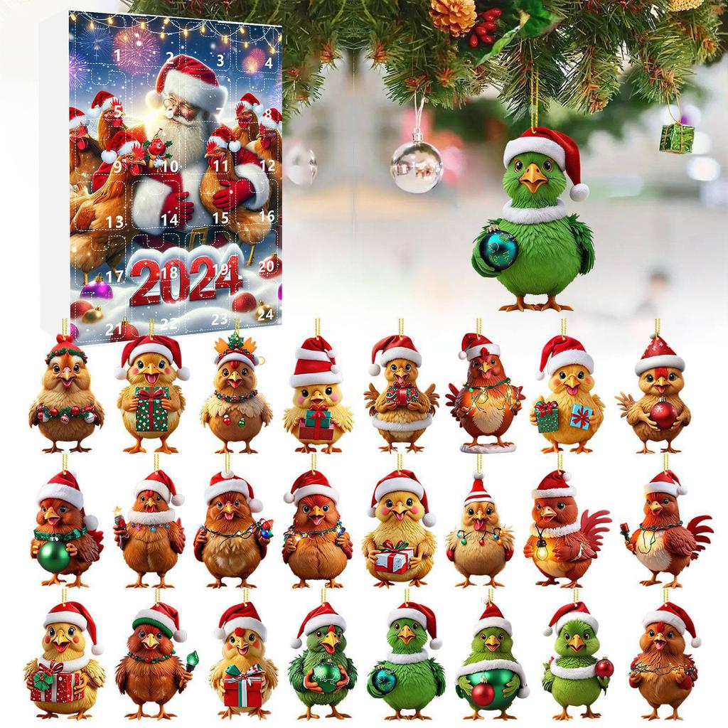 Home Decor 2024 Holiday Advent Calendar Advent Calendar Collectible 2D Funny Animal Set Commemorative Collectible Home Decor