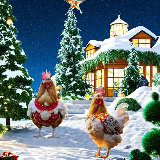 Рождественская цыпочка для сада, стойкая к погодным условиям, прочная акриловая, для улицы, патио, двора, газона, рождественская курица, пчела