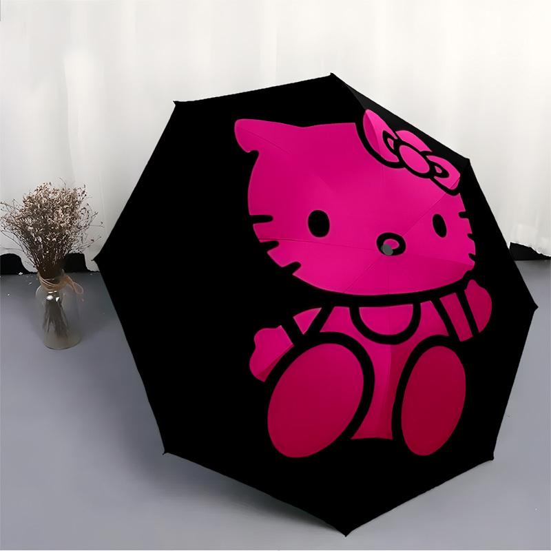 1pc Hello Kitty Automatic Umbrella 8-Bone Design Compact Gear for Outdoor Travel, Perfect Helloween Chrismas Gift for Friends or Family y250903207