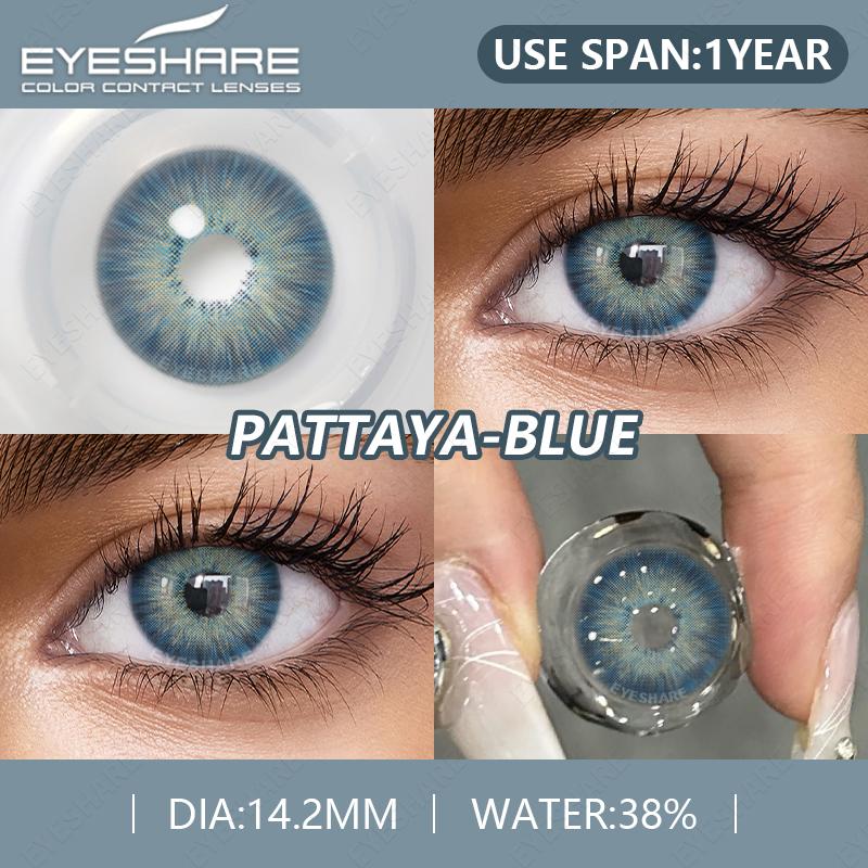 Eyeshare 2pcs Korean Color Contact Lenses for Eyes Blue Eye Contact Lens Brown Contacts Natural Gray Cosmetic Pupils for Eyes