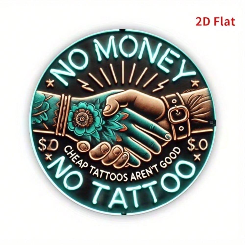 Металлическая вывеска Декор Тату-салона Арт в Неоновом Стиле для Стены Магазина