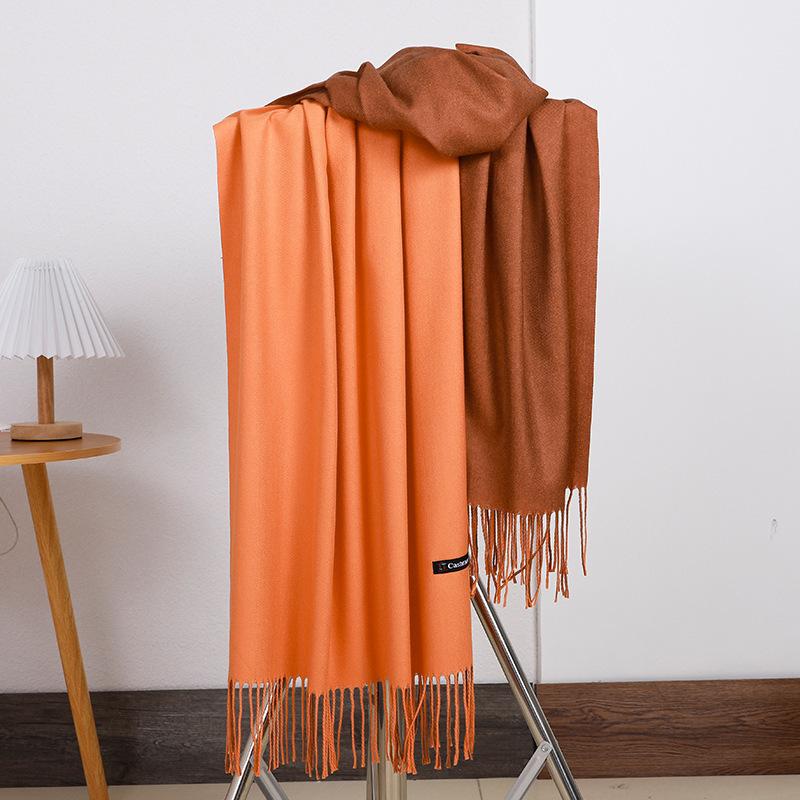 Women'S Thick Warm Solid Color Scarf Autumn And Winter New Style Cashmere Scarf Versatile Wool Scarf