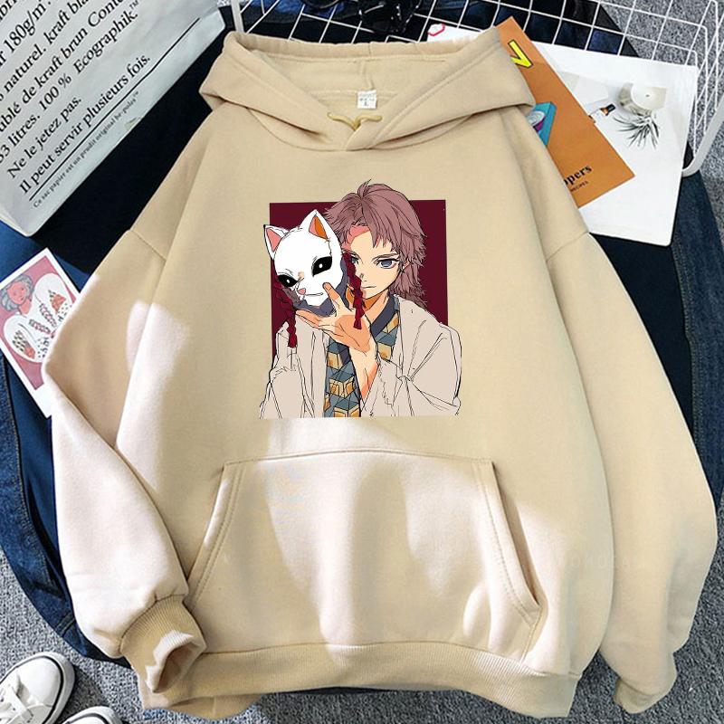 Anime Demon Slayer Kamado Nezuko Kawaii Cartoon Print Men Women Kimetsu No Yaiba Hoodies Loose Pullover Harajuku Male Sweatshirt