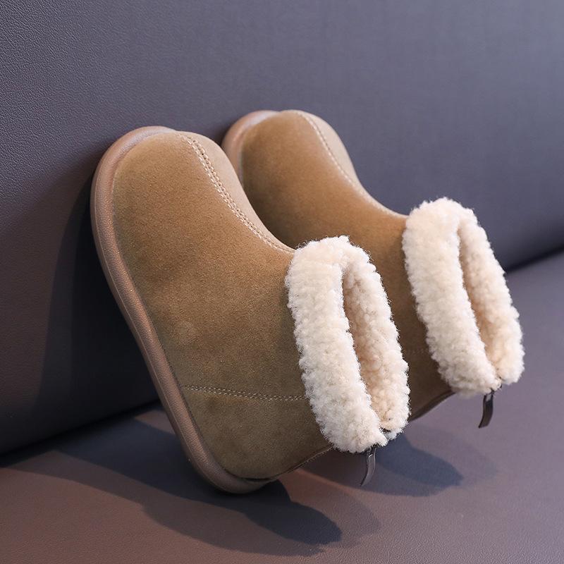 Children's Winter Boots for Girl Warm New Korean Style Kids Fashion Cotton Boots Round-toe Versatile Toddlers Causal Ankle Boots
