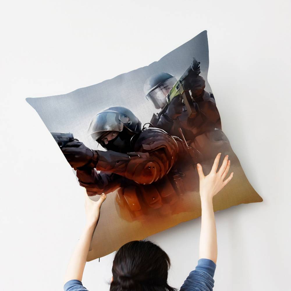 Counter S-Strike Cs 2 Decorative Room Aesthetics Pillow Case Home Decor Bedroom Sofa Bed Couch Pillow Cover 45X45