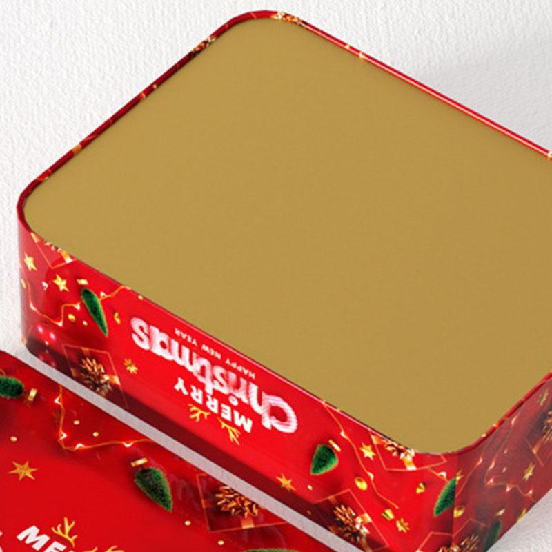 1PC Tin Box Square Candy Box Storage Box Tinplate Box Gift Box Christmas Cookie Box Empty
