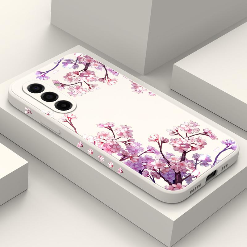 Falling Flowers Phone Case For Samsung Galaxy A37 A57 Liquid Silicone Cover