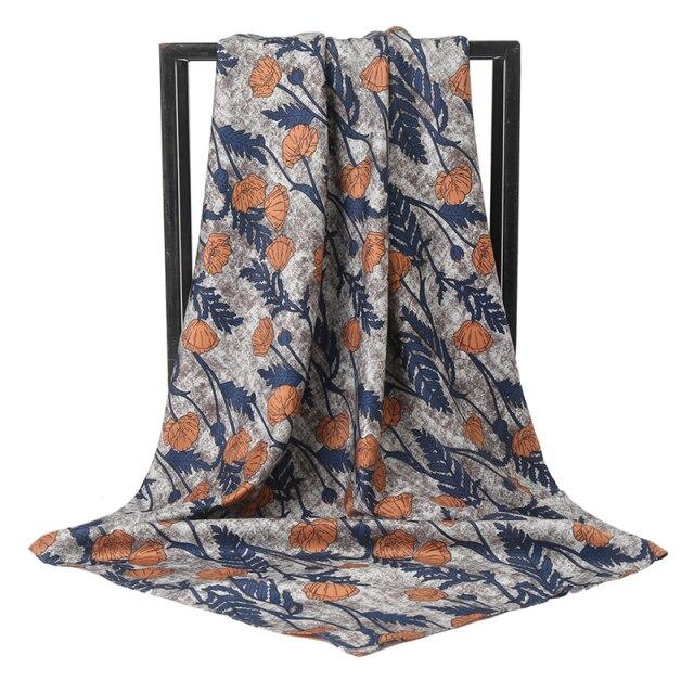 2021 Design Brand Women Square Silk Scarf Chain Print Head Scarfs Female Satin Hijab Scarves Shawl Wrap Lady Headband Foulard