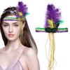 Mardi Gras Costume Sequins Headband for Carnival Party Festival Props Feather Hairband Friend Gathering Props Headdress
