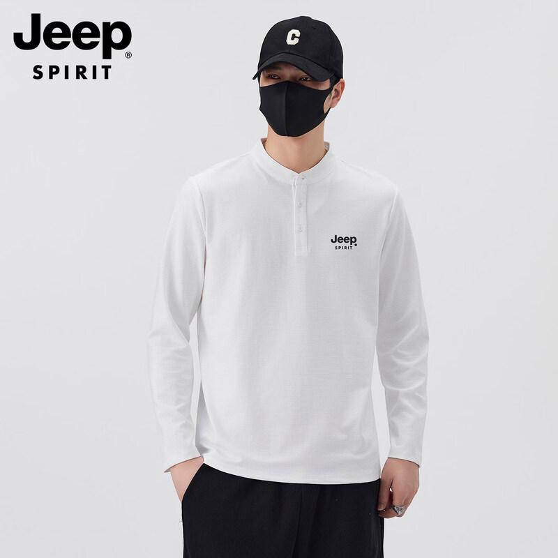 Мужская повседневная футболка с длинным рукавом и воротником-хенли JEEP SPIRIT