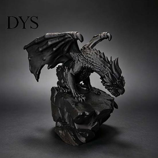 Декоративная статуэтка Дракона из камня с детализированной текстурой, 3D-печать, Фэнтези-фигурка, Готическая скульптура мифического существа для рабочего стола, Декор для книжной полки, Коллекционная