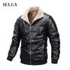 Модная мужская кожаная куртка плюс бархат большого размера, чтобы согреться