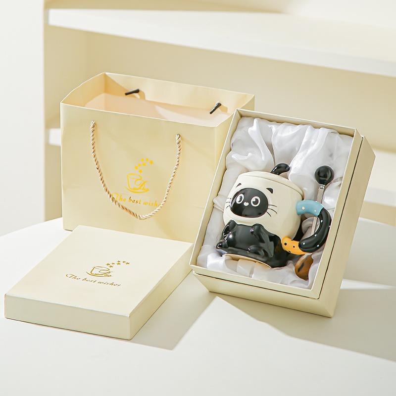 Милая милая мультяшная керамическая кружка-поросенок с крышкой для дня рождения девочки, для подруги, практичный сувенир, подарочная коробка