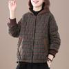 Толстое пальто женское зимнее ретро клетчатое с капюшоном повседневное теплое удобное легкое хлопковое пальто топ