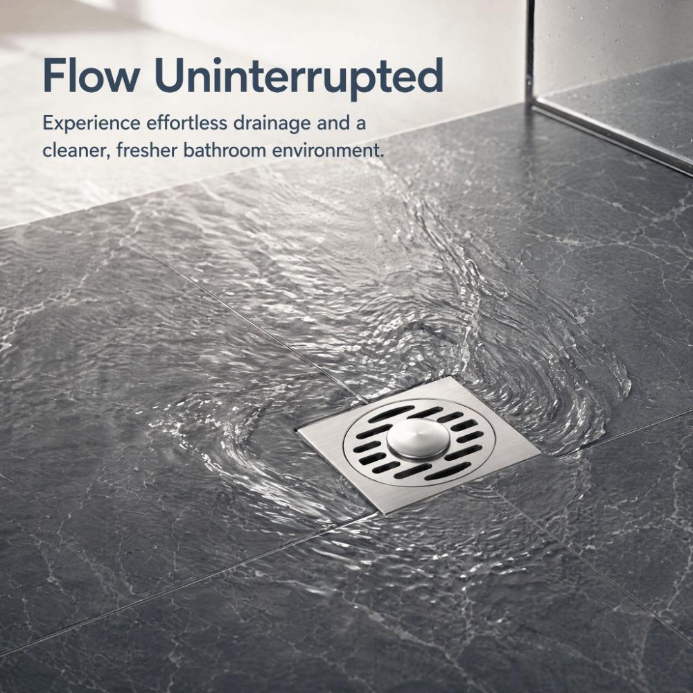 Removable Cover Floor Drain Square Shape Hair Stopper Fast Drainage Drain Protector Shower Area