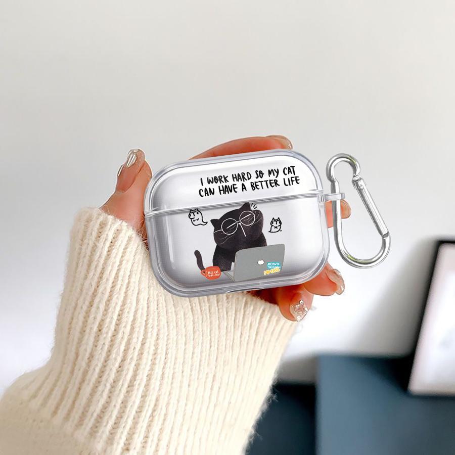 Мультяшный Рабочий Кот Прозрачные Чехлы Для Наушников Чехол Для Airpods 4 Pro 1 Pro3 3 2 Pro2