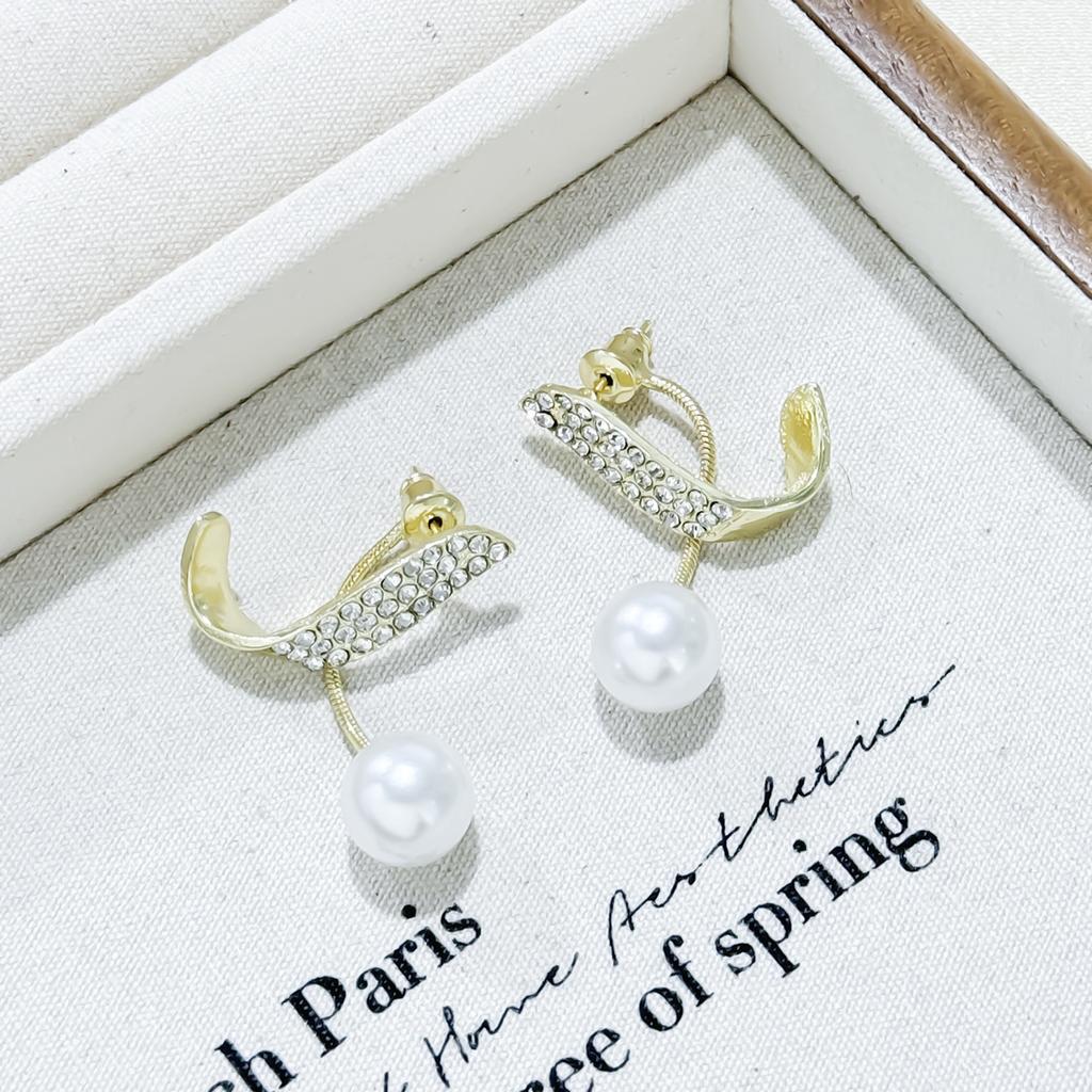 Серьги Tide Diamond Pearl Серьги Femininity Simple Серьги Универсальные французские серьги