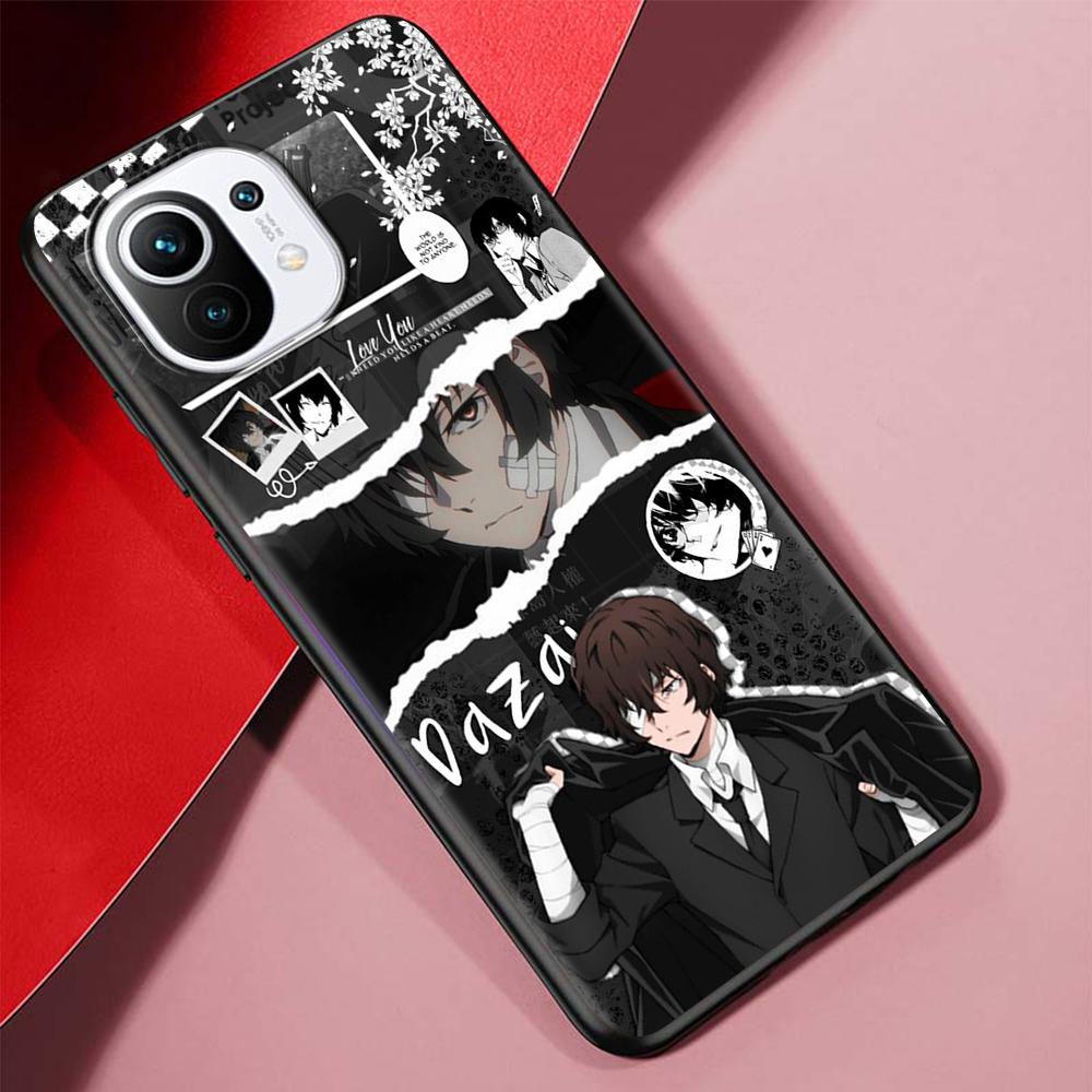 Japan Anime Bungou Stray Dogs Case for Xiaomi Mi 11 Ultra 11T 10T 9T Pro Note 10 A2 9 8 Lite A3 CC9E 10S Black Soft Phone Cover