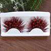 1 Pair 3D Colorful Fake Lashes Soft Fluffy Artificial Colored Feather Eyelashes Extension Halloween Cosplay Makeup Fake Eyelashes Party Makeup