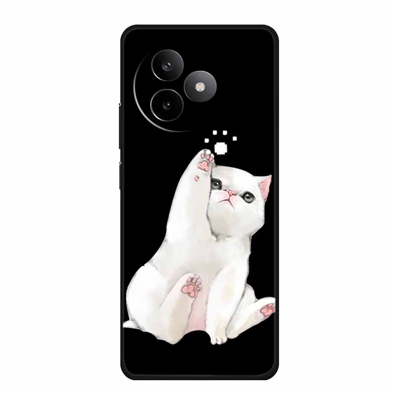 Чехол для телефона Xiaomi Redmi K80 Ultra Чехол Мягкий Черный Силикон Мультяшный Кот ТПУ Funda Для Redmi K 80 Ultra Чехол Coque 6.83" Корпус