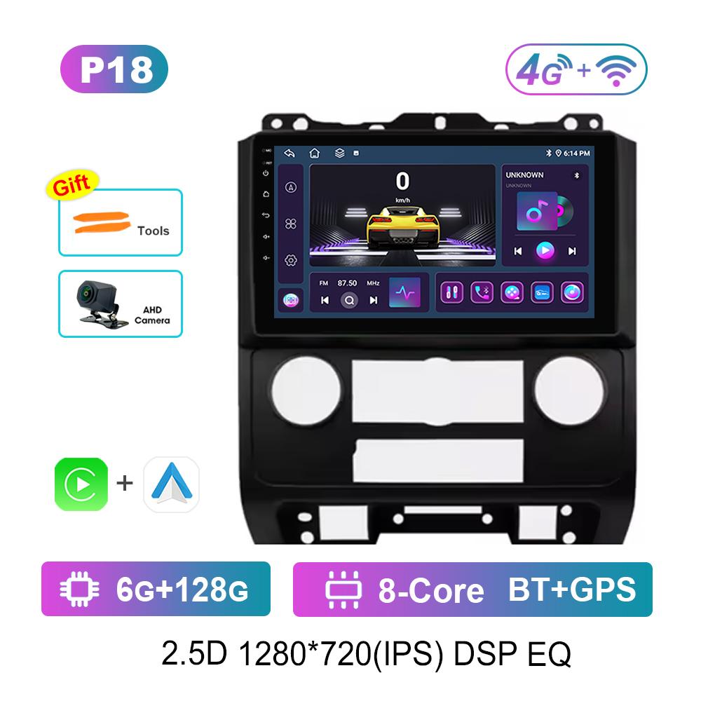 9'' Автомобильный видео мультимедийный плеер DSP Стерео для Ford Escape 2007 - 2012 Carplay ОС Android WiFi GPS 4G Bluetooth Разделенный экран
