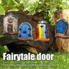 Miniature Fairy Gnome Door Window Statues Wood Elf Fairy Door Figurines Garden Decor Outdoor Fairy Elf Door Art Craft Kits