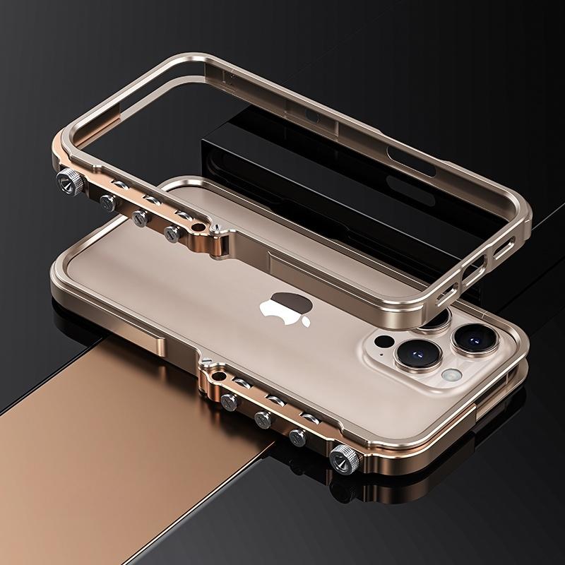 Киберпанк Панк Механический Чехол-Рамка для Телефона для iPhone 16 15 14 13 Pro Max Plus Алюминиевый Сплав Металл Ударопрочный Бампер