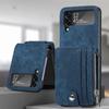 Anti -Slip Card Holder Leather Stand Case For Samsung Galaxy Z Flip4 5g Flip4 Flip 3 Flip3 Anti -Drop Cell Phone Cover