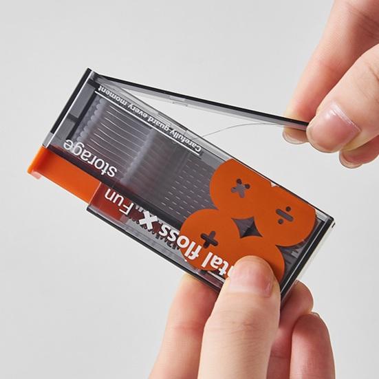 Портативная коробка для зубной нити Автоматический выдвижной диспенсер для нити Нажимной тип Дорожный одноразовый держатель для зубочисток и нити